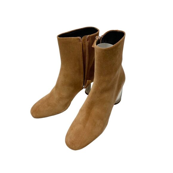 PROENZA Schouler Curved Heel Ankle Boots Suede Tan - Picture 5 of 7